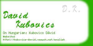 david kubovics business card